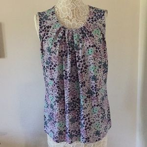 Women’s Sleeveless Soft Purple Floral  Top XL